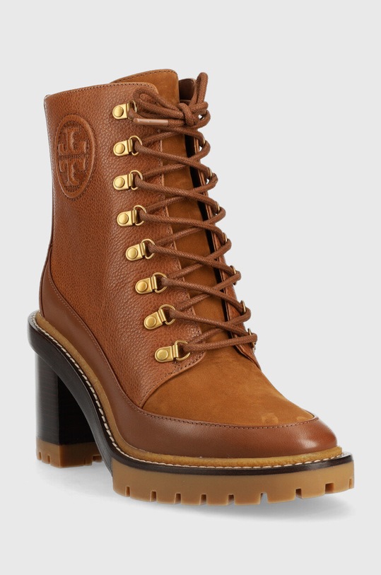 Kožené kotníkové boty Tory Burch Miller 77289.201 hnědá AW22