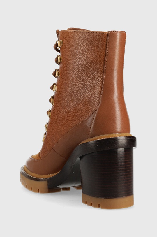 Boty Kožené kotníkové boty Tory Burch Miller 77289.201 hnědá