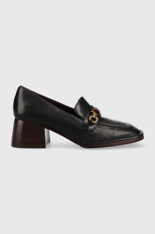 Tory Burch czółenka skórzane Perrine słupek czarny 134951.006