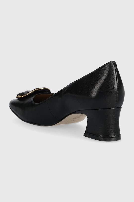 Obuwie Tory Burch czółenka skórzane Woven Double T 140862.006 czarny