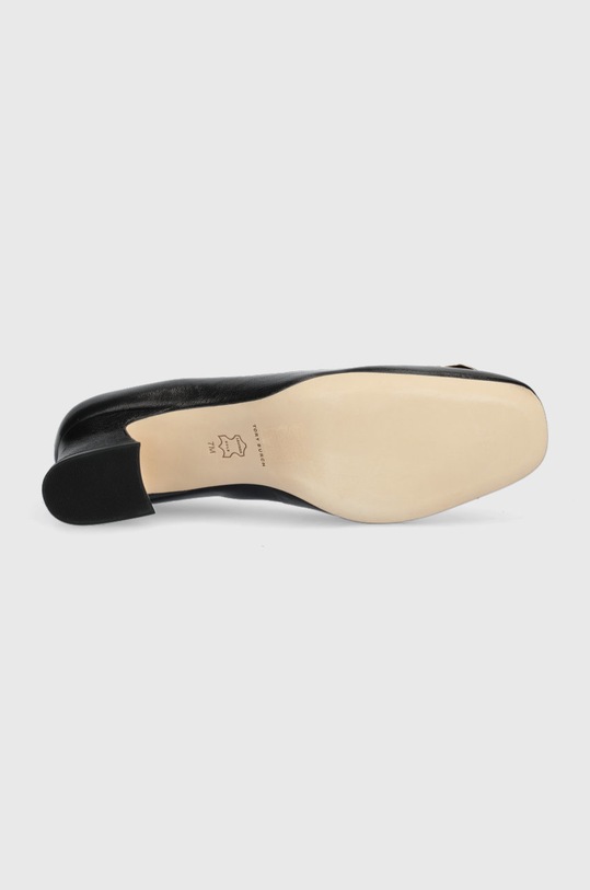 Tory Burch czółenka skórzane Woven Double T 140862.006 czarny