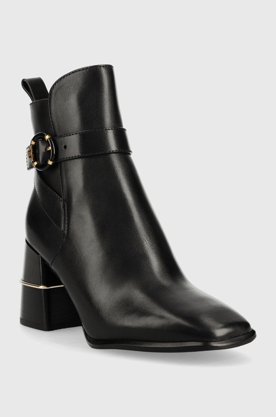 Tory Burch botki skórzane Multi Logo 143326.006 czarny AA00