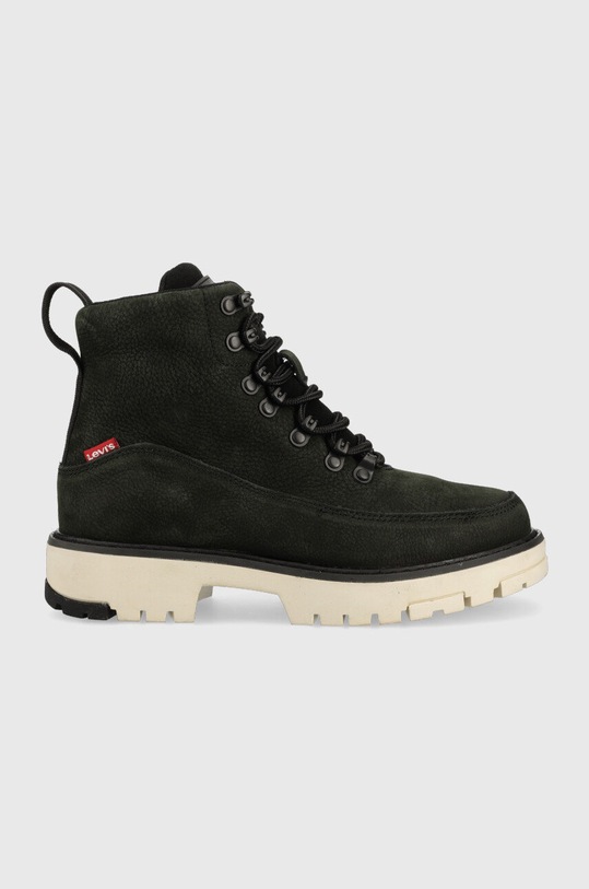 Levi's pantofi de piele intoarsa Solvi High pana la 5 cm verde D5349.0004.59