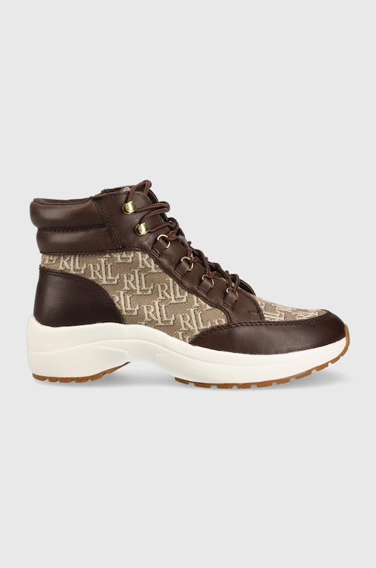 Tenisky Lauren Ralph Lauren přírodní kůže hnědá 802882618003.200