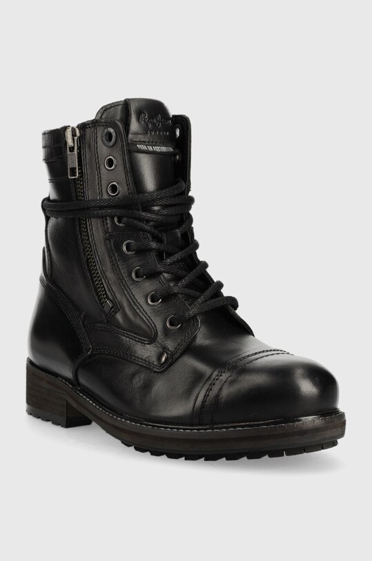 Pepe Jeans botki skórzane PLS50475.999 czarny AW22