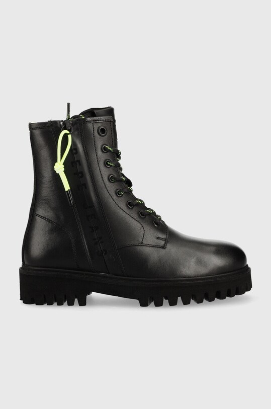 Pepe Jeans cizme de piele Trucker Laces W cu snur negru PLS50451.999