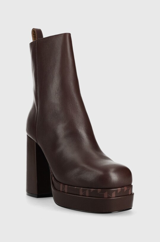 Kožené členkové topánky Karl Lagerfeld STRADA KL30144.044 hnedá AW22