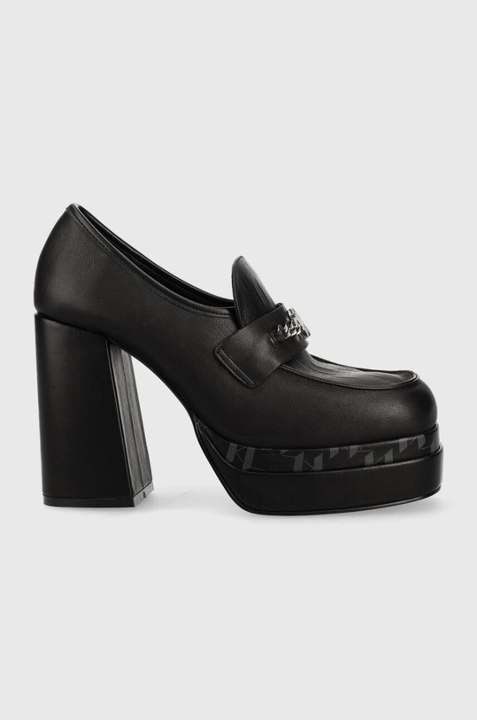 Karl Lagerfeld czółenka skórzane STRADA słupek czarny KL30134.000
