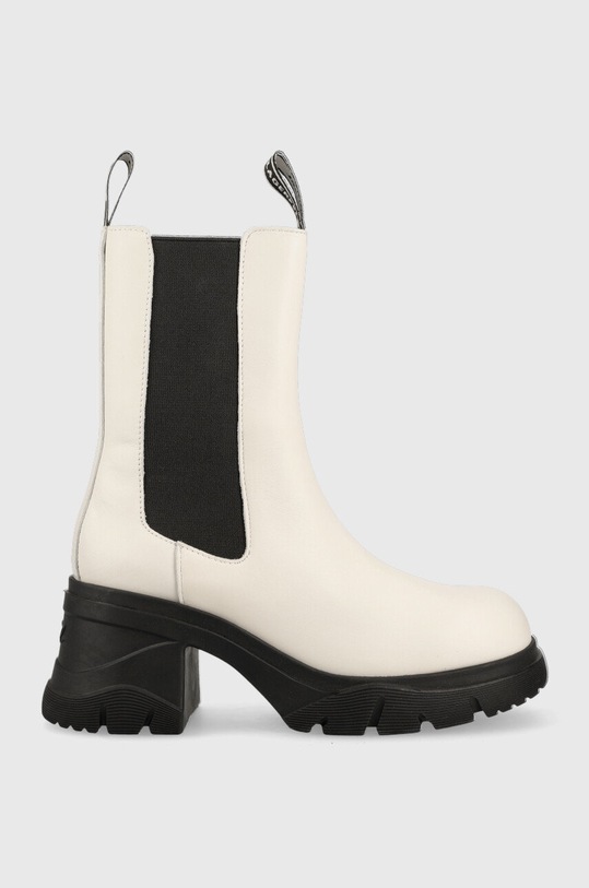 Kožené kotníkové boty Karl Lagerfeld Bridger nezateplené bílá KL42260.011