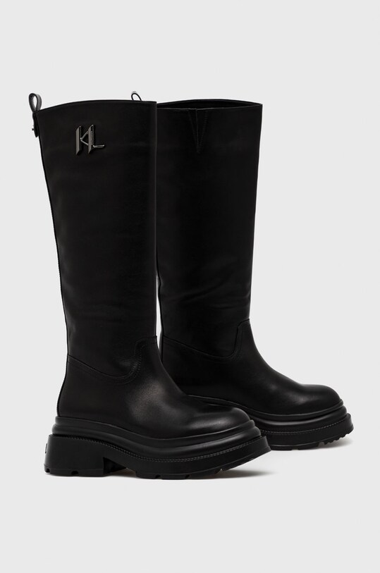 Шкіряні чоботи Karl Lagerfeld Danton KL45090.000 чорний AW22