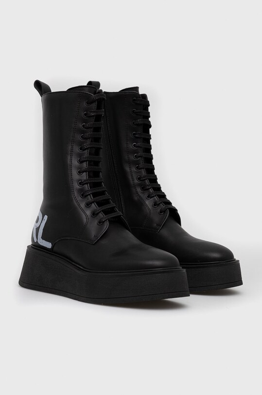 Kožené členkové topánky Karl Lagerfeld ZEPHYR KL42475.000 čierna AW22
