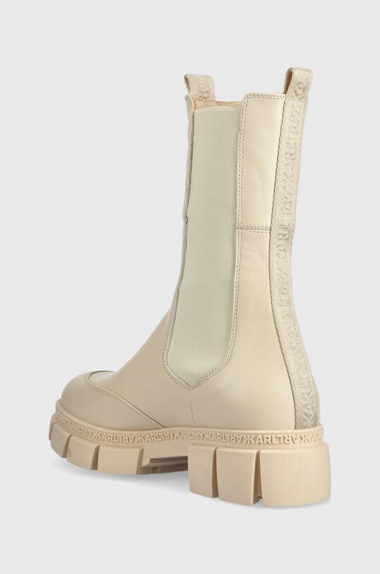 Obuwie Karl Lagerfeld sztyblety skórzane ARIA KL43280.0H1 beżowy