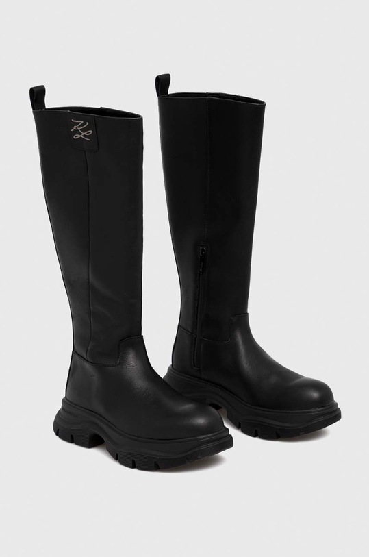 Kožené kozačky Karl Lagerfeld Luna Ii KL42995.000 černá AW22