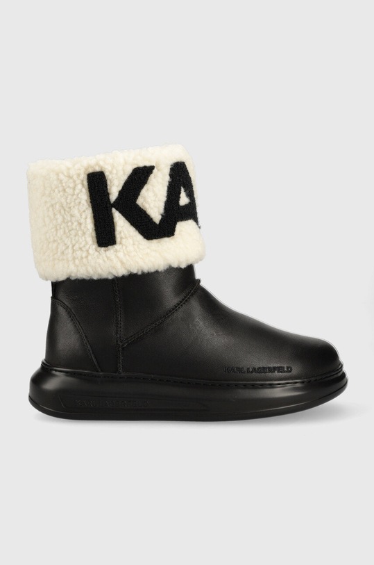 Шкіряні чоботи Karl Lagerfeld лицьова шкіра чорний KL44550.401