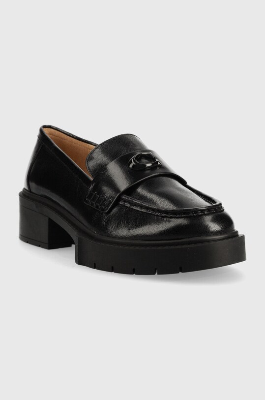 Coach mocasini de piele Leah Loafer Leah CB990.BLK negru AW22