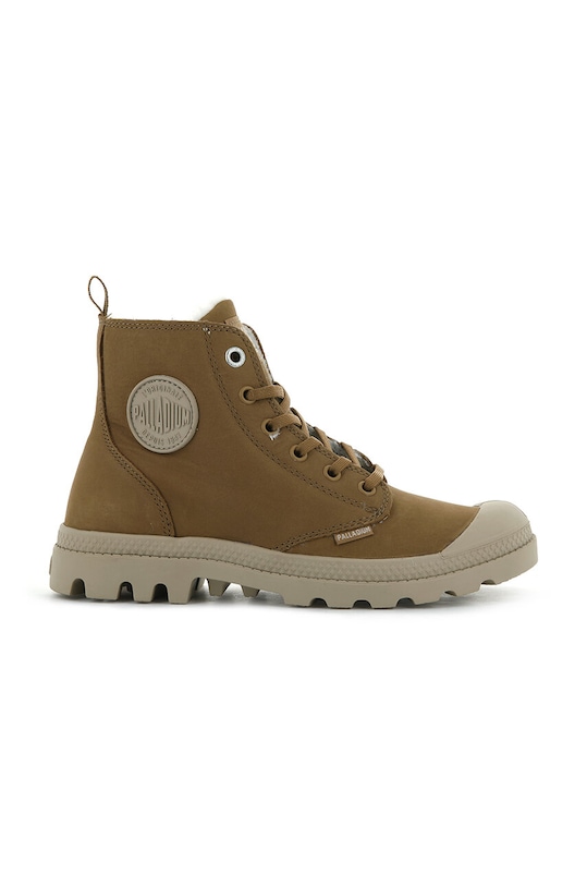 Semišové tenisky Palladium Pampa Hi Zip plochá hnědá 95982.254.M