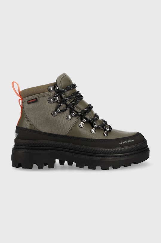Palladium cizme din piele intoarsa Palladium x Finisterre pana la 5 cm verde 78554.309.M