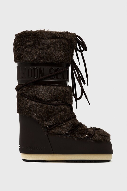 Moon Boot śniegowce Icon Faux Fur imitacja skóry licowej brązowy 14089000.BROWN