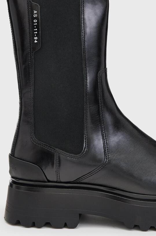 Kožené kotníkové boty AllSaints WF582X černá