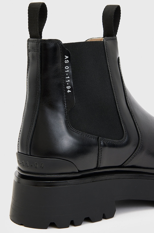 Kožené kotníkové boty AllSaints černá WF580X