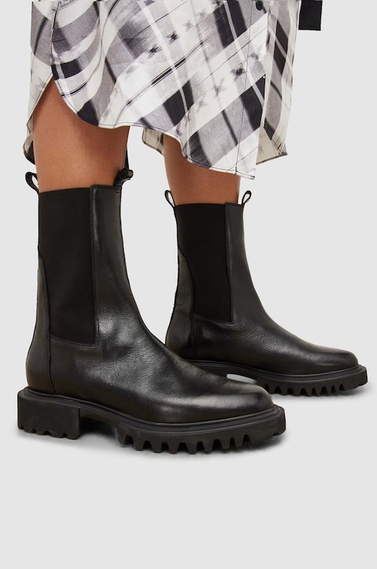 Kožené kotníkové boty AllSaints WF090Y