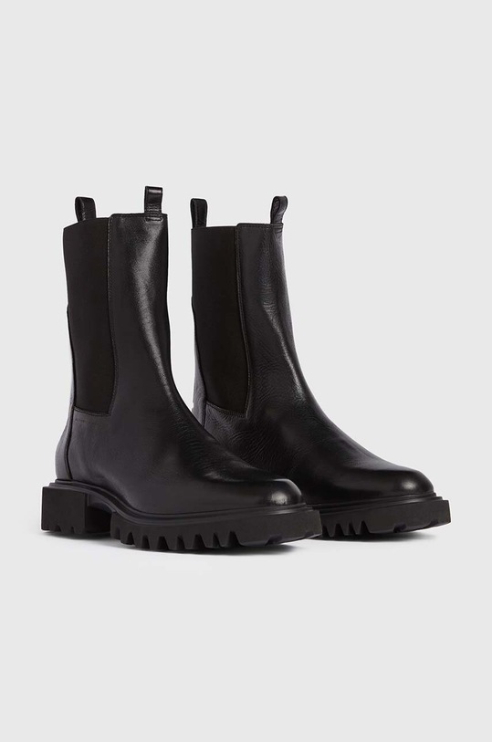 Boty Kožené kotníkové boty AllSaints WF090Y černá
