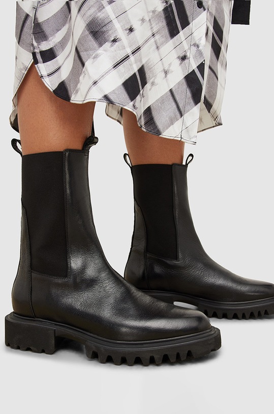 Kožené kotníkové boty AllSaints WF090Y