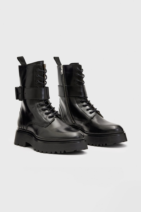 Obuwie AllSaints workery skórzane Onyx WF584X czarny