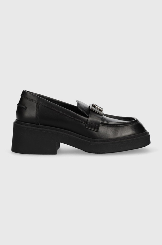 Furla Mokasyny skórzane College platforma czarny YF58FCG.WU0000.O6000