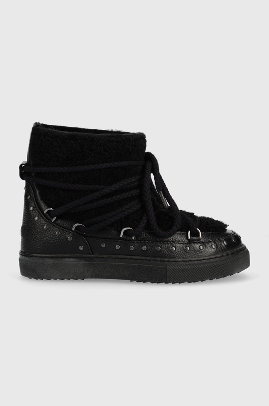 Kožne cipele za snijeg Inuikii Curly Rock na vezanje crna 70102.076.Black