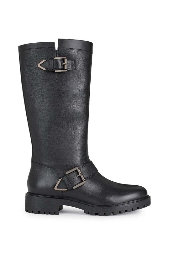 Δερμάτινες μπότες Geox D16FTF 04643 C9999 D HOARA F φλατ μαύρο D16FTF.04643.C9999