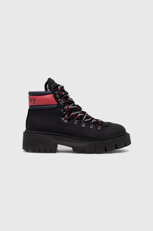 Tommy Jeans bocanci de piele pana la 5 cm negru EN0EN02048