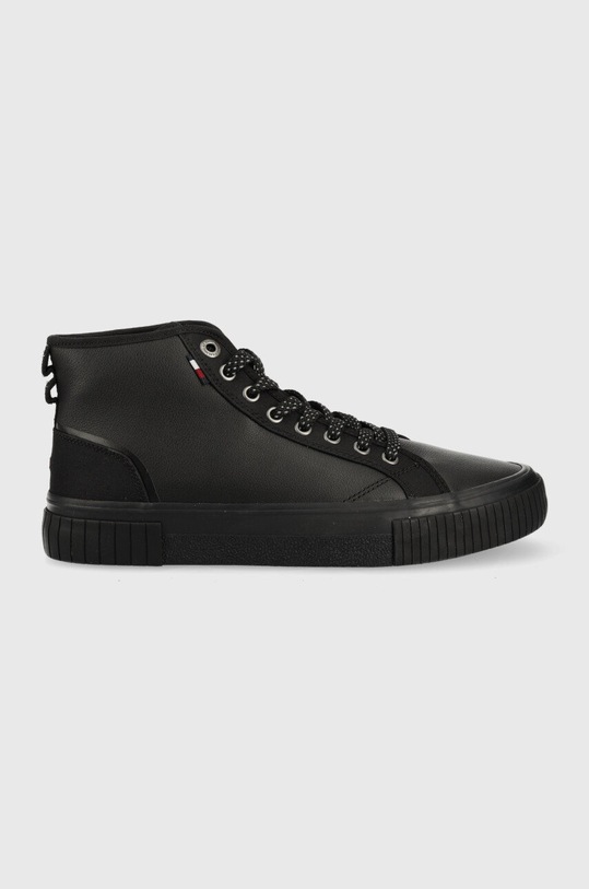 Tommy Hilfiger trampki skórzane MODERN VULC LEATHER tekstylny czarny FM0FM04163