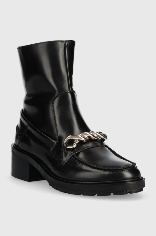 Кожени боти Tommy Hilfiger TOMMY TWIST HARDWARE FW0FW06763 черен AW22