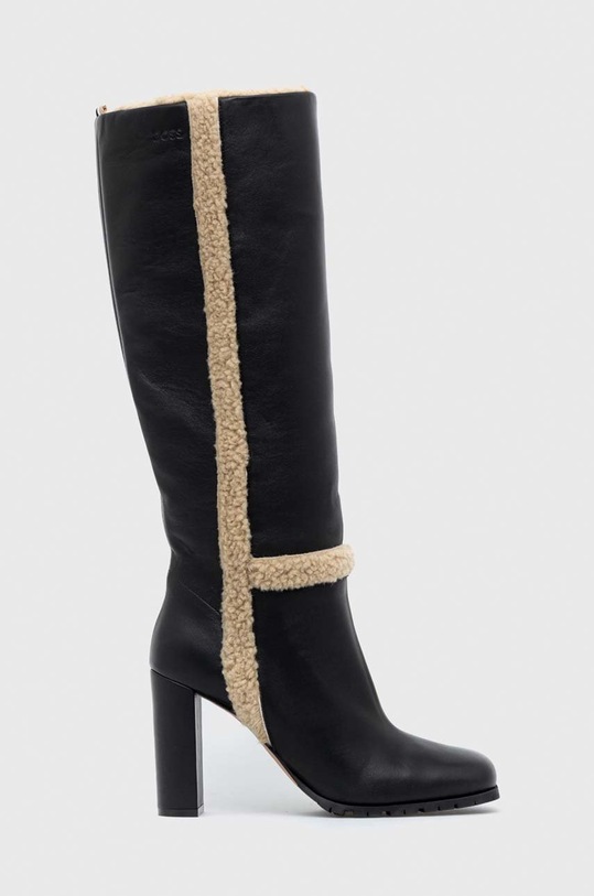BOSS stivali in pelle Scarlet tessile nero 50481487.001