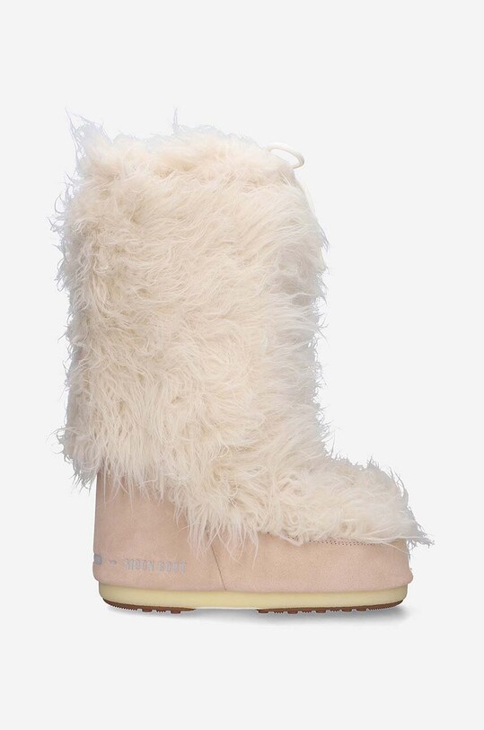 Snehule Moon Boot Icon Nylon 14027900 imitácia semišu béžová 14027900