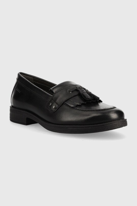 Geox mocasini din piele pentru copii J4449A.00043.35.41 negru AW22