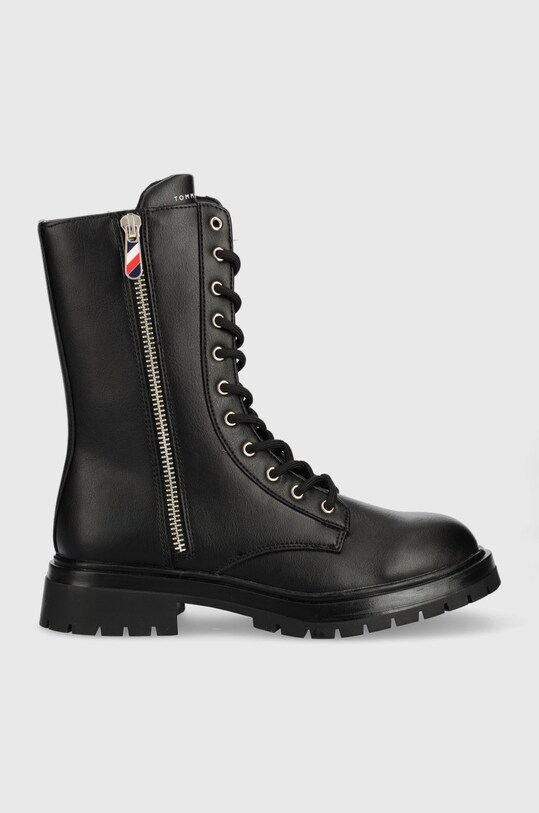 Detské workery Tommy Hilfiger imitácia kože čierna T3A5.32381.35.40
