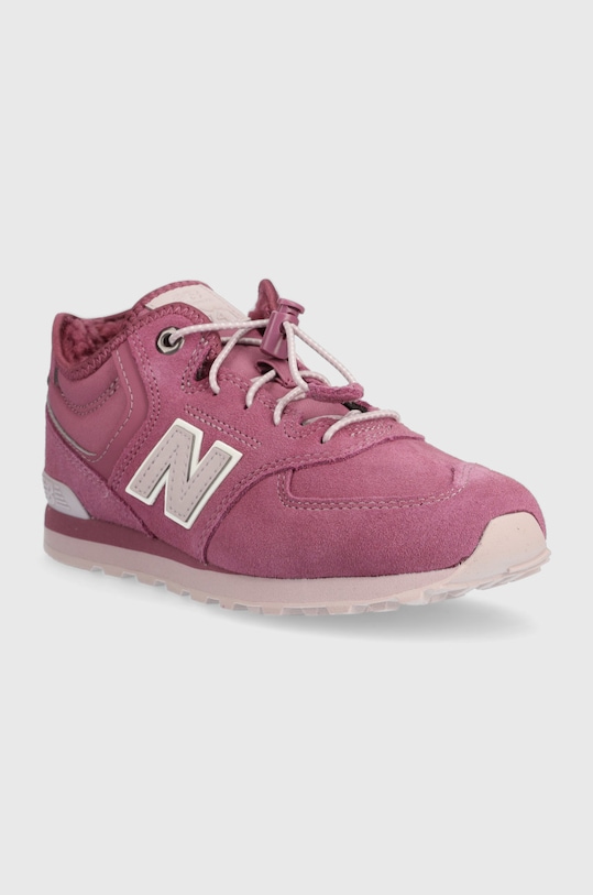New Balance buty zimowe zamszowe dziecięce GV574HP1 GV574HP1 fioletowy AW22