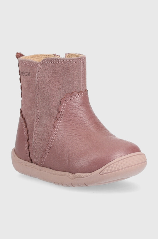 Geox botki skórzane dziecięce B264PA.04477 różowy AW23