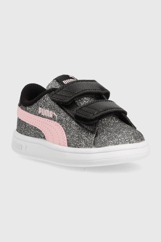 Puma sneakersy dziecięce Smash v2 Glitz Glam 367380.G.9BYY srebrny AW22