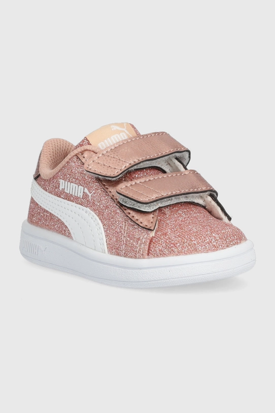 Puma sneakersy dziecięce Smash v2 Glitz Glam 367380.G.9BYY różowy AW22