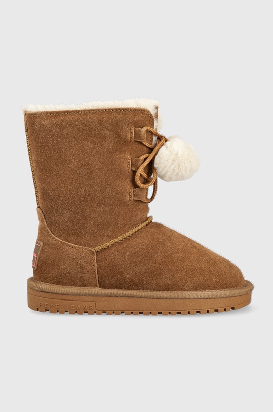 Pepe Jeans buty zimowe dziecięce ocieplane brązowy PGS50182