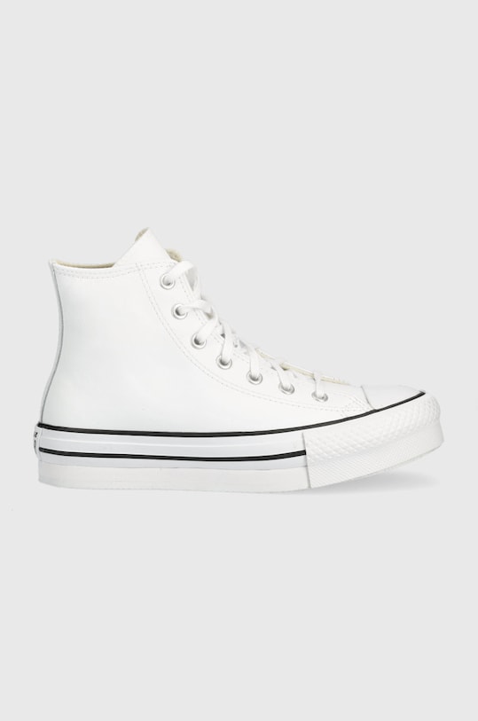Converse tenisi de piele pentru copii Chuck Taylor All Star Eva Lift alb A02486C