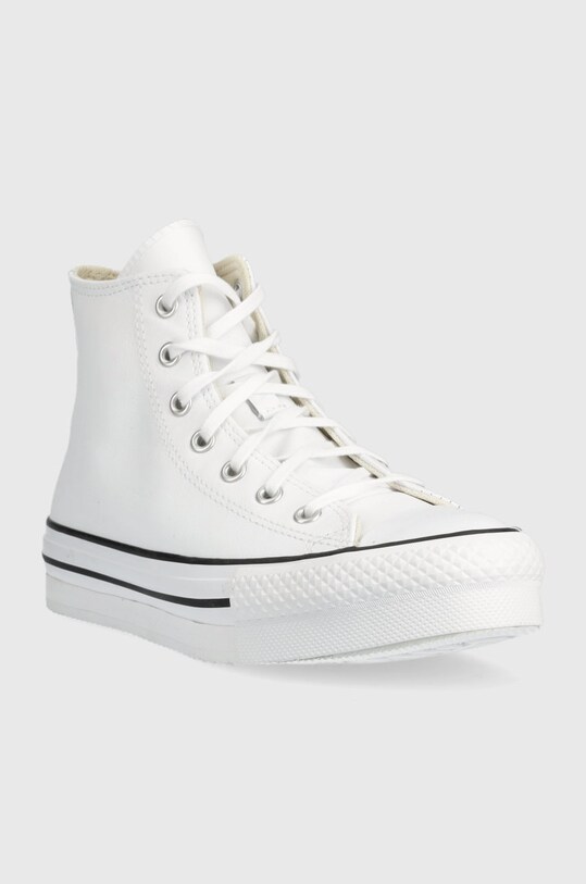 Converse tenisi de piele pentru copii Chuck Taylor All Star Eva Lift A02486C alb AW23