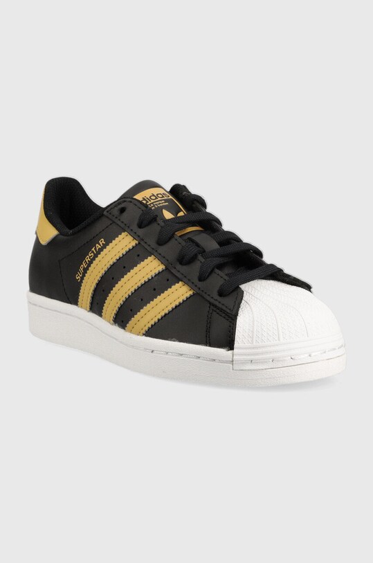 Παιδικά δερμάτινα αθλητικά παπούτσια adidas Originals Superstar GV6622 μαύρο AW22