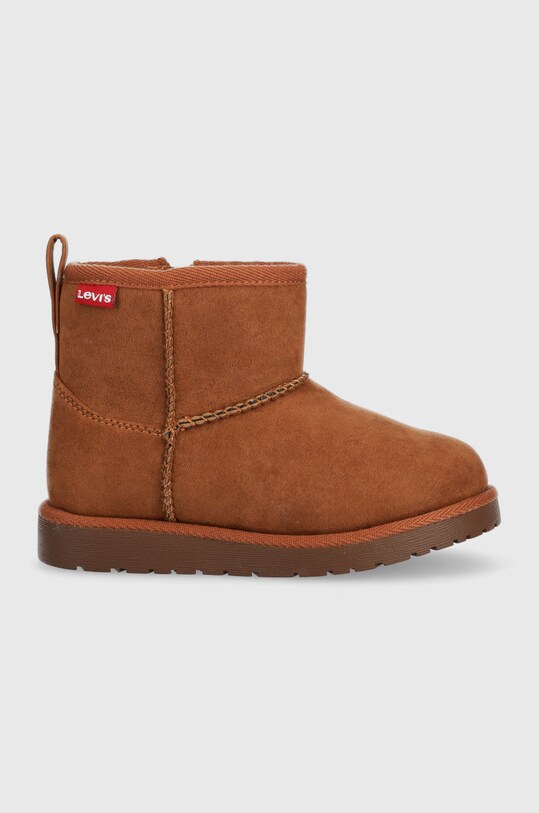 Dětské sněhule Levi's imitace semiše hnědá VWAV0010S.9BYY