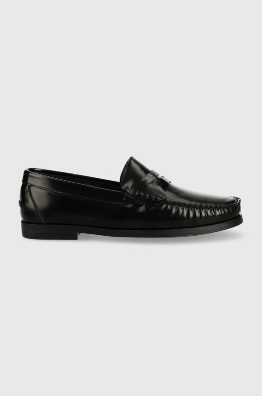 Guess mokasyny skórzane Livorno eleganckie czarny FM7LIV.LEA14.BLACK