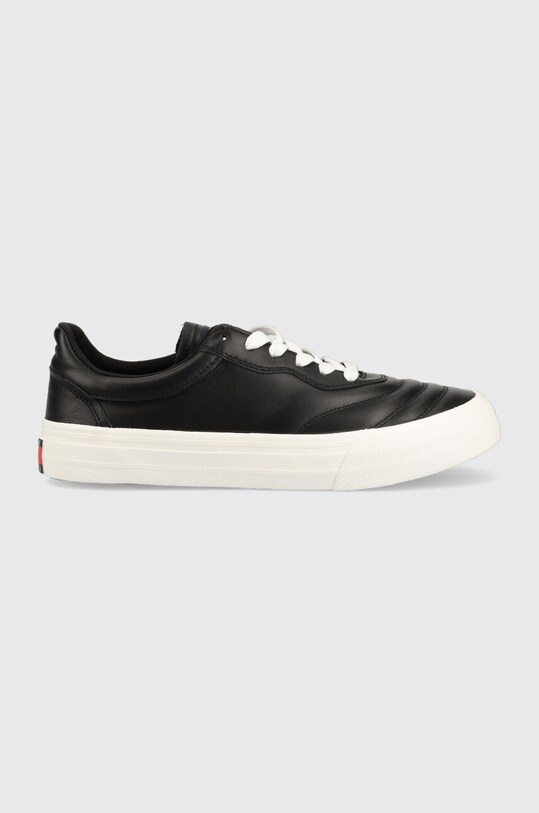 Tommy Jeans sneakersy skórzane Leather Soccer Vulc czarny EM0EM01026.BDS