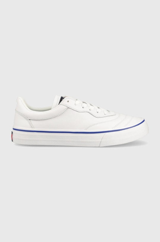Tommy Jeans sneakers din piele Leather Soccer Vulc alb EM0EM01026.YBR